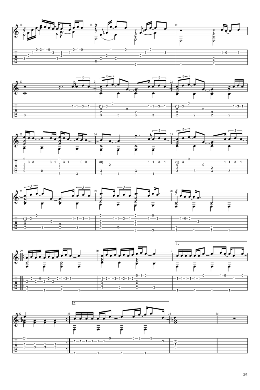 Inhala/Exhala Acoustic Guitar scores gallery preview page 2