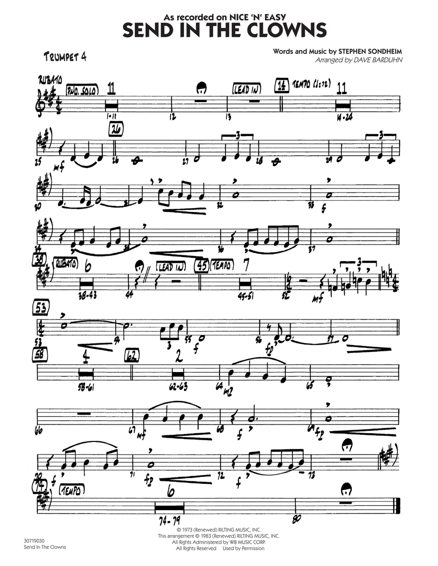 Send In The Clowns - Trumpet 4