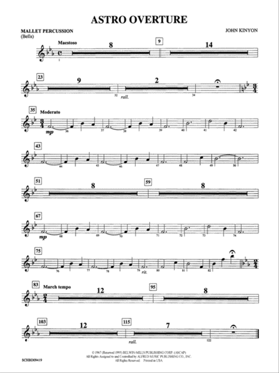 Astro Overture: Mallets Astro Overture: Mallets Concert Band scores gallery preview page 1