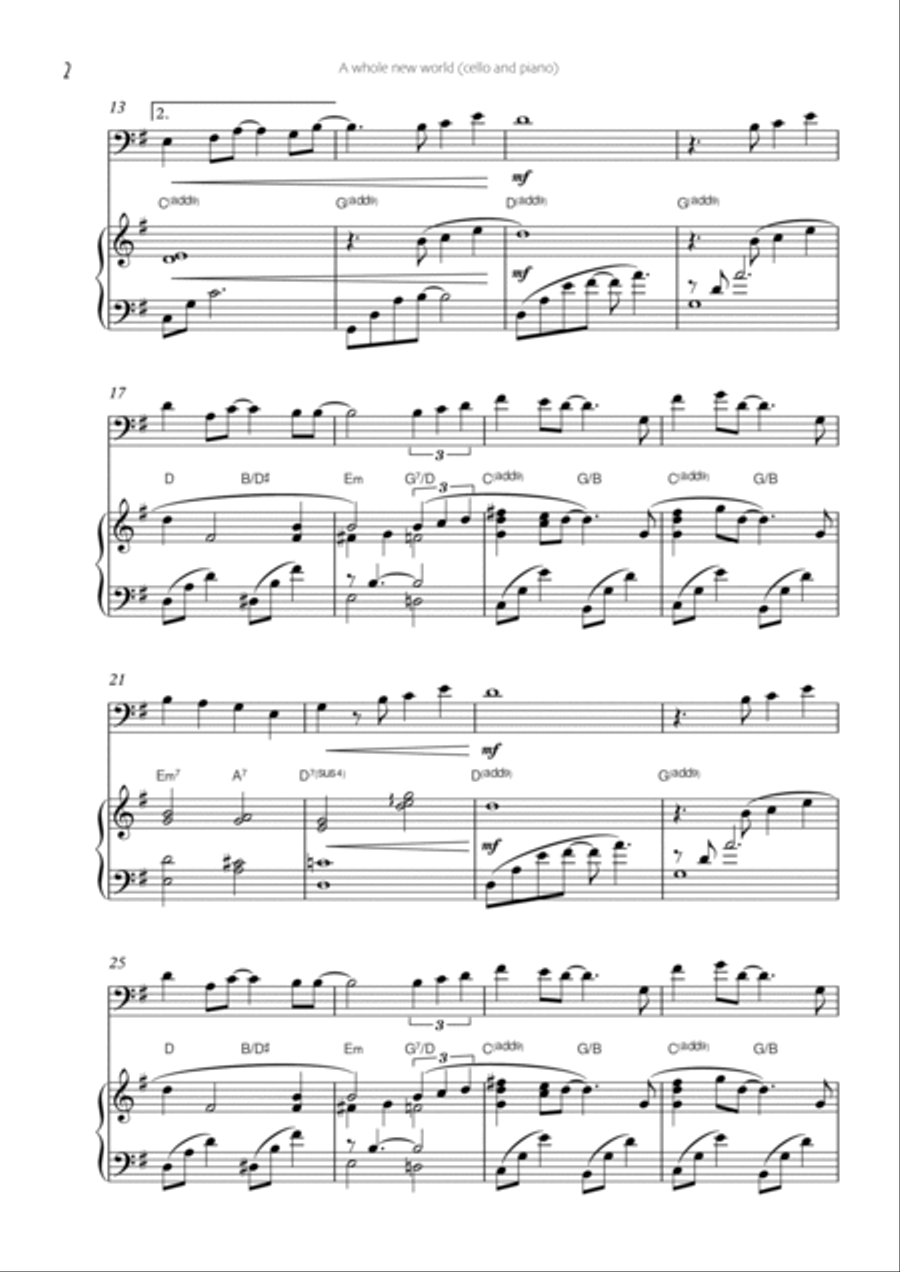 A Whole New World Piano scores gallery preview page 2
