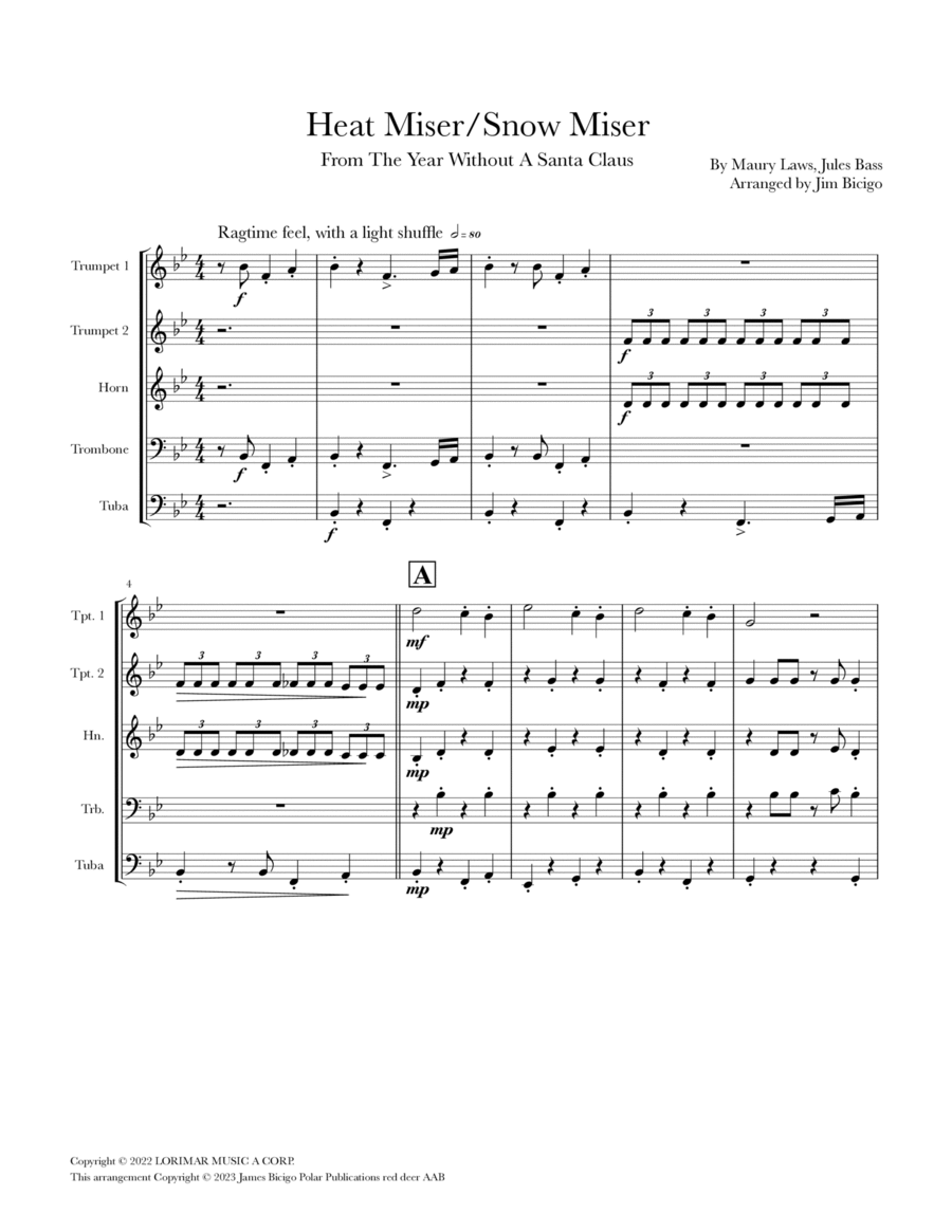 Heat Miser Heat Miser Brass Quintet scores gallery preview page 1