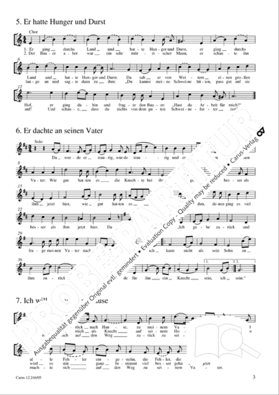Der verlorene Sohn Unison Choir scores gallery preview page 4