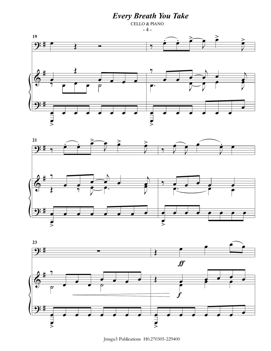 Every Breath You Take Piano scores gallery preview page 4