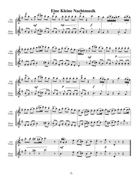 Eine Kleine Nachtmusik (Arrangements Level 3-5 for VIOLIN + Written Acc) image number null