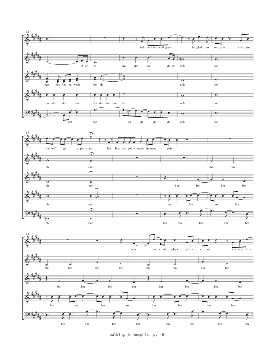 Walking In Memphis 4-Part scores gallery preview page 6
