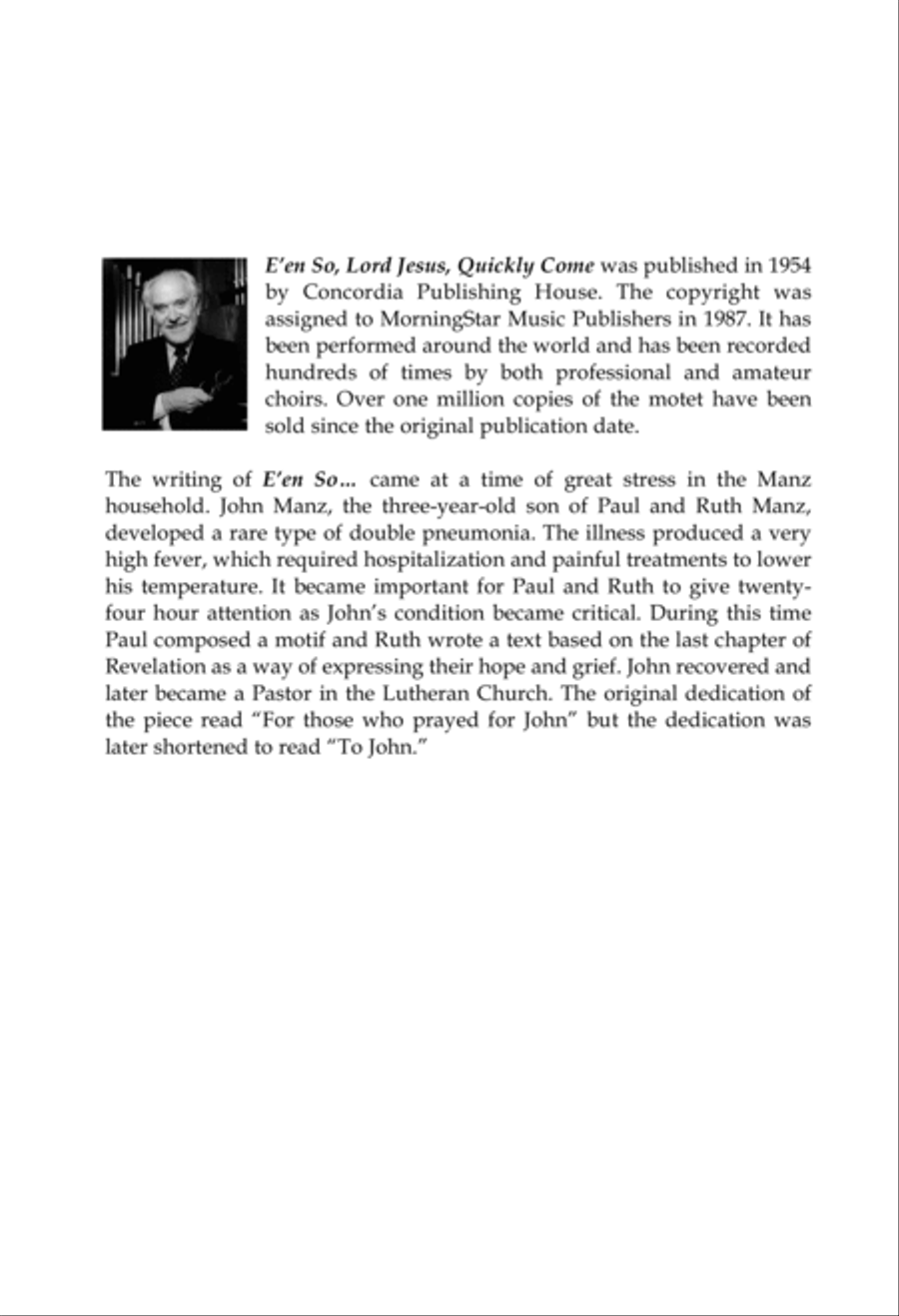 E'en So, Lord Jesus, Quickly Come 4-Part scores gallery preview page 2