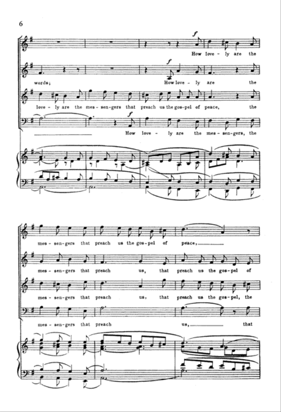 St. Paul: How Lovely Are the Messengers 4-Part scores gallery preview page 6