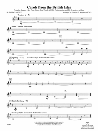 Carols from the British Isles: B-flat Bass Clarinet