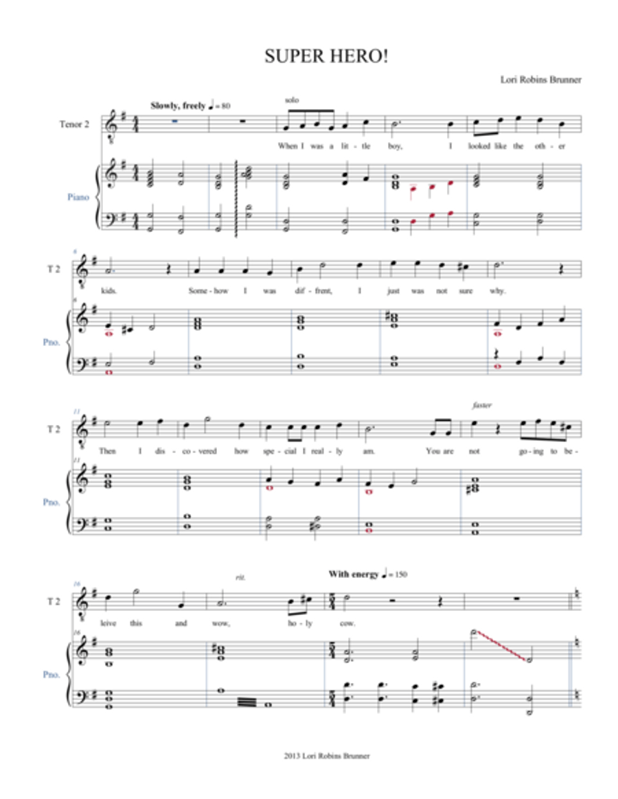 Super Hero Choir scores gallery preview page 1