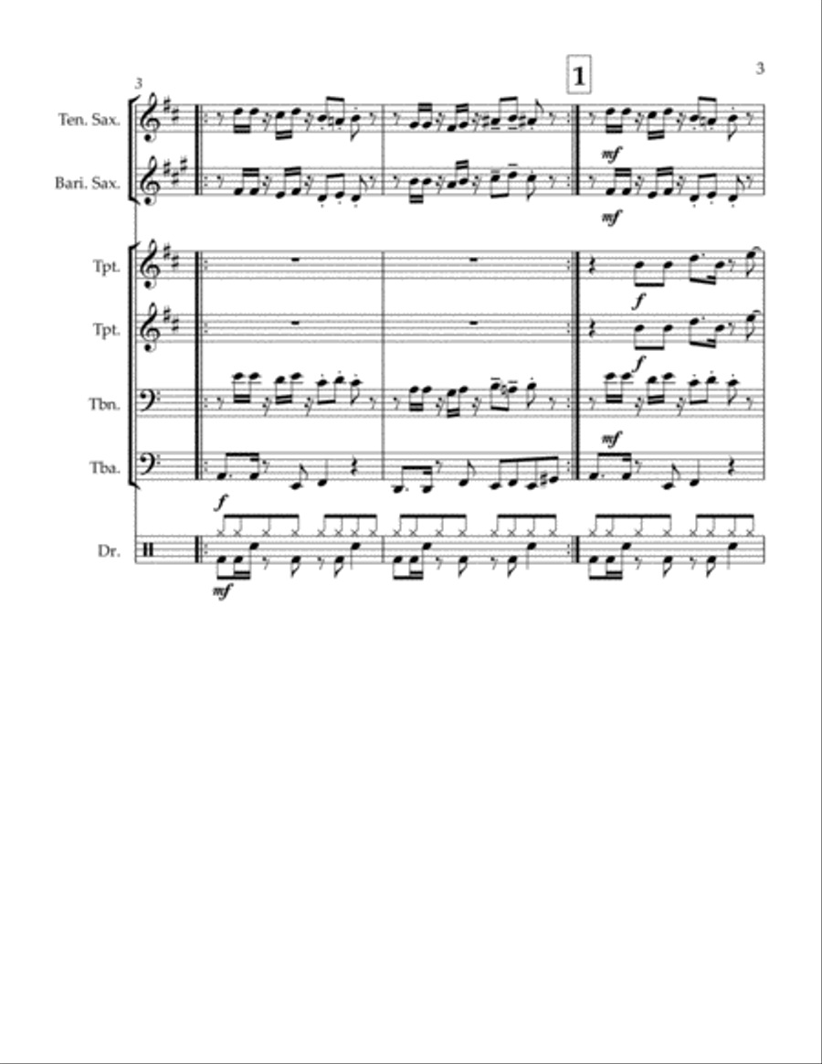 Flight of the Cassowary (for NOLA brass band) Brass Band scores gallery preview page 3