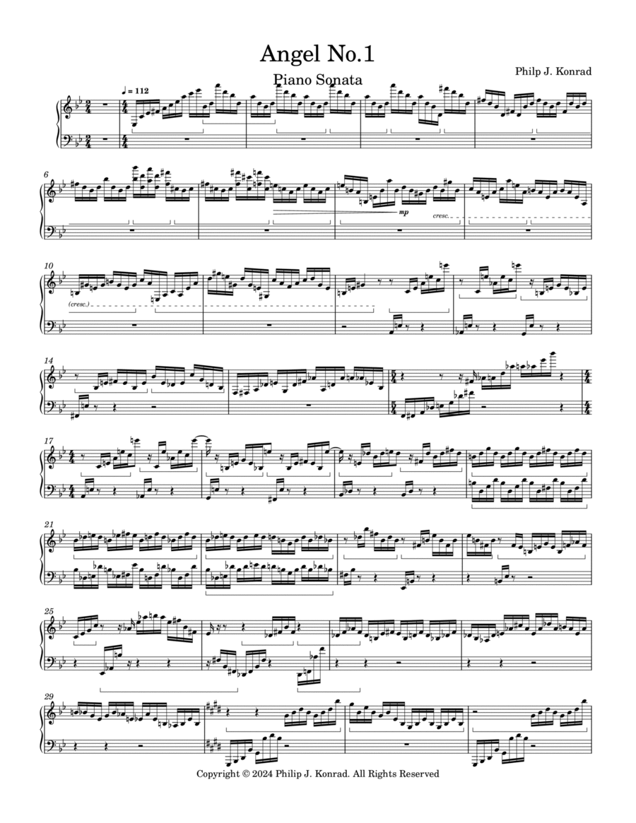 Angel No.1 - Piano Sonata Piano Solo scores gallery preview page 1