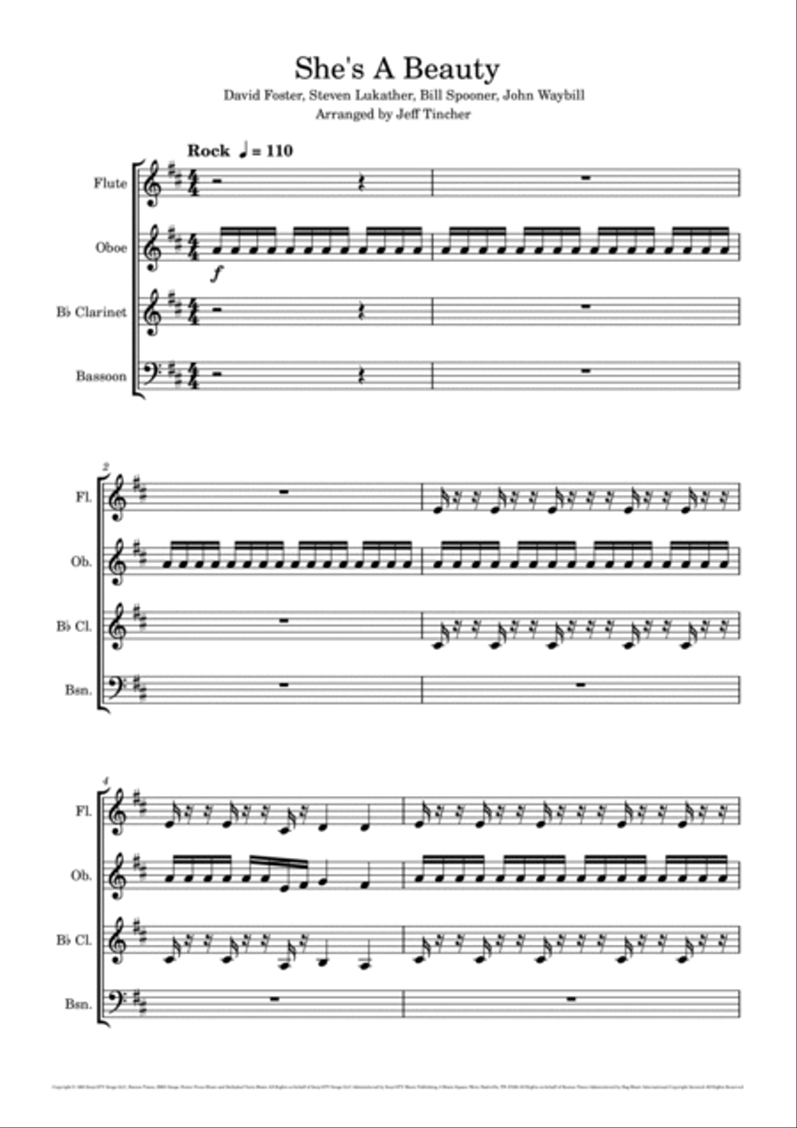 She's A Beauty She's A Beauty Woodwind Quartet scores gallery preview page 2