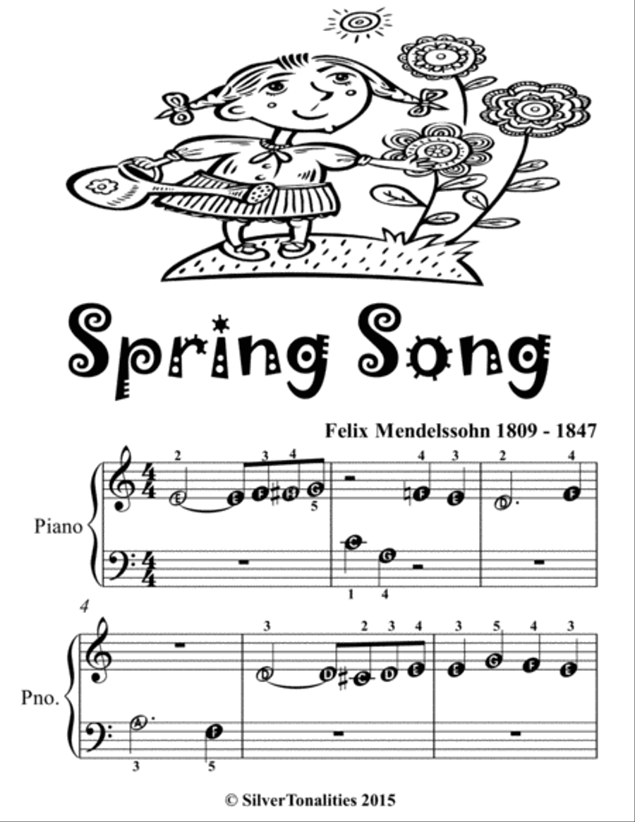 Spring Song Felix Mendelssohn Beginner Piano Sheet Music 2nd Edition Easy Piano scores gallery preview page 2