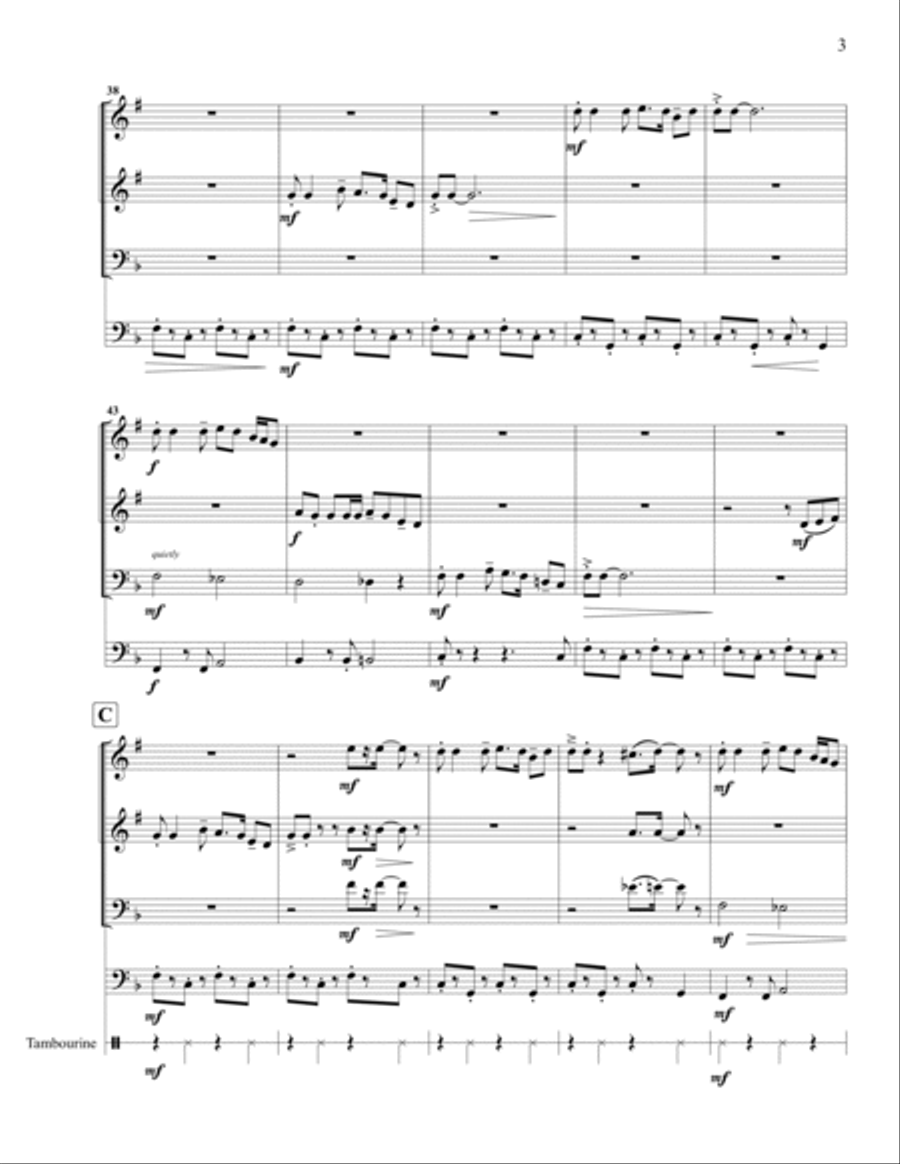 Spirituals Medley (#3) for Brass Quartet Brass Quartet scores gallery preview page 3