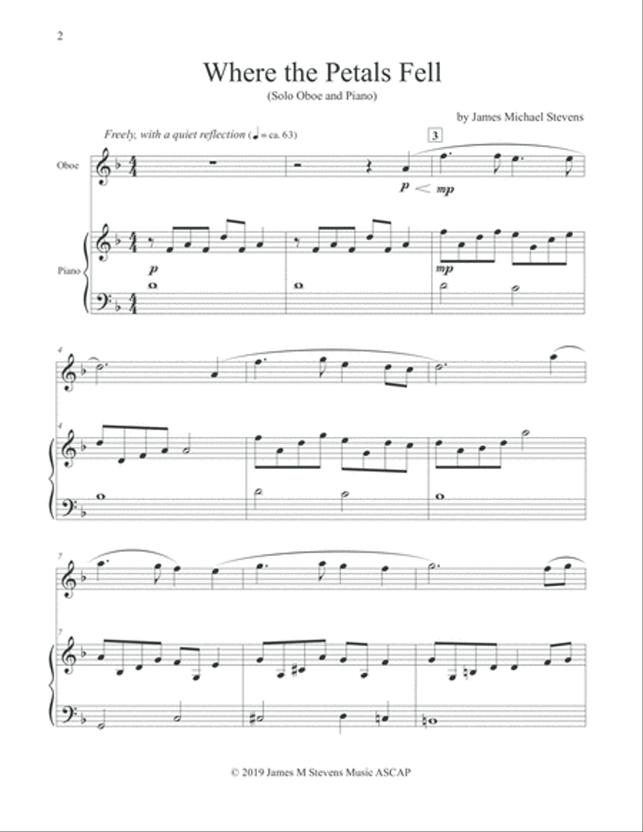 Where the Petals Fell - Oboe & Piano Piano scores gallery preview page 2