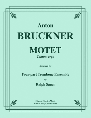 Book cover for Tantum ergo for Four-part Trombone ensemble