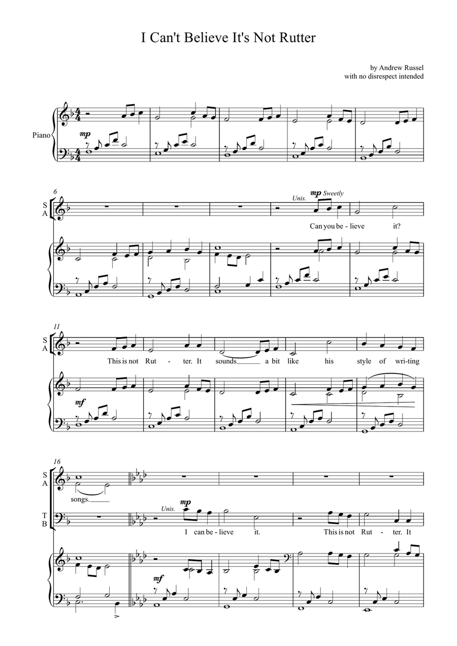 I Can't Believe It's Not Rutter 4-Part scores gallery preview page 2