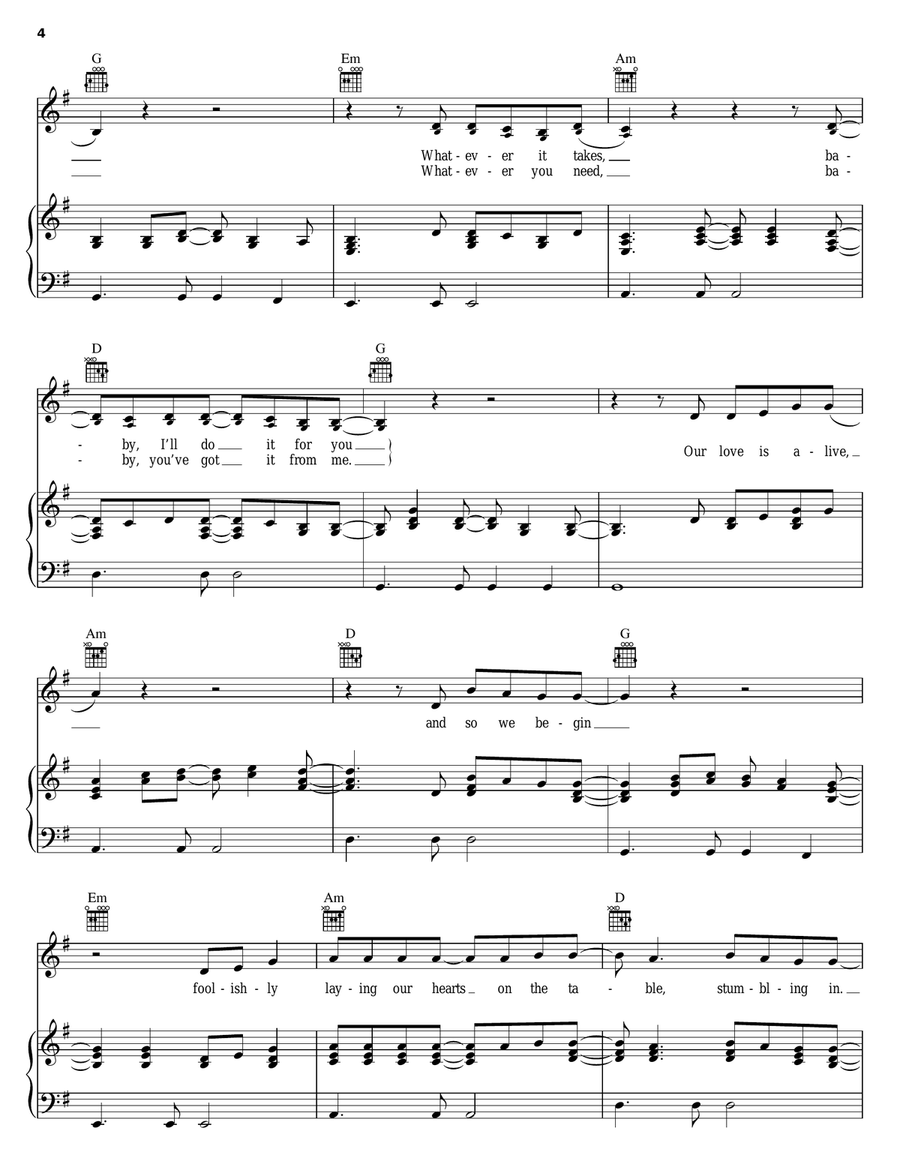 Stumblin' In Piano, Vocal, Guitar scores gallery preview page 4