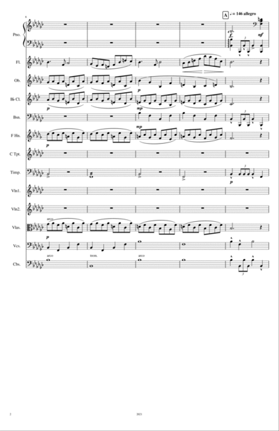 Piano Concerto # 1 - 1st movement Full Orchestra scores gallery preview page 3