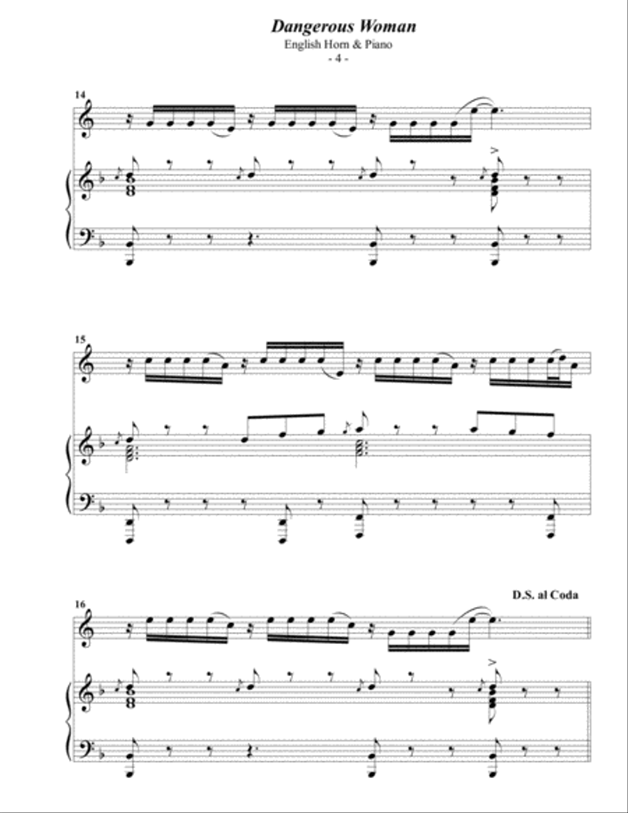 Dangerous Woman English Horn scores gallery preview page 4