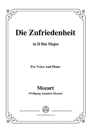 Mozart-Die zufriedenheit,in D flat Major,for Voice and Piano