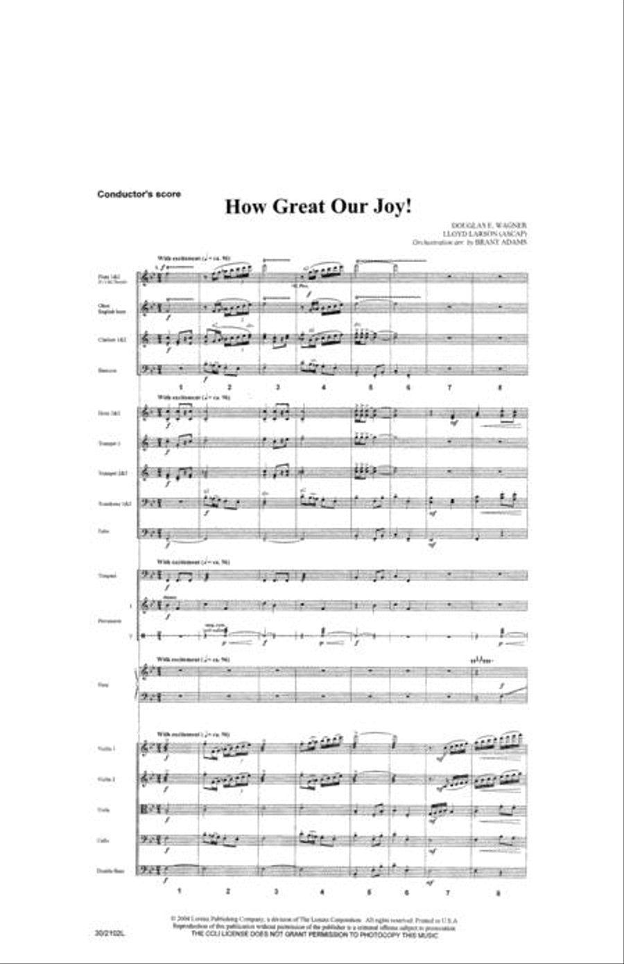 How Great Our Joy! - Orchestra Score and Parts