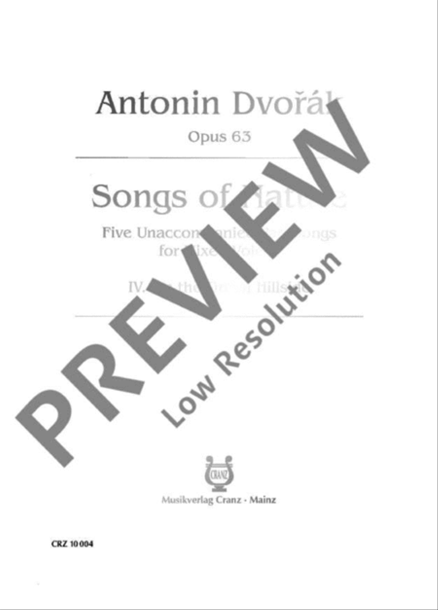 Songs of Nature 4-Part scores gallery preview page 2