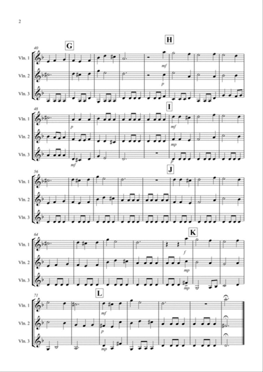 Coventry Carol for Violin Trio Violin Solo scores gallery preview page 2