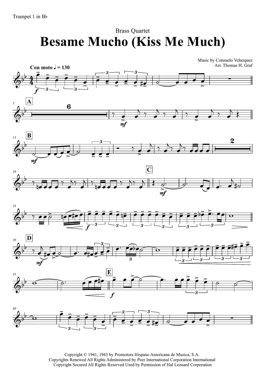 Besame Mucho (Kiss Me Much) Brass Ensemble scores gallery preview page 4