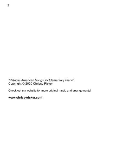 Patriotic American Songs - 5 arrangements for elementary piano image number null