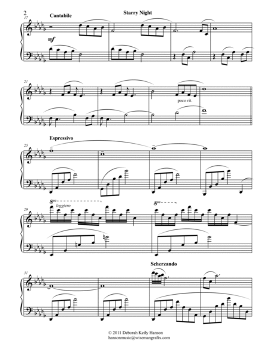 Starry Night (Prelude for Margulis) Piano Method scores gallery preview page 2