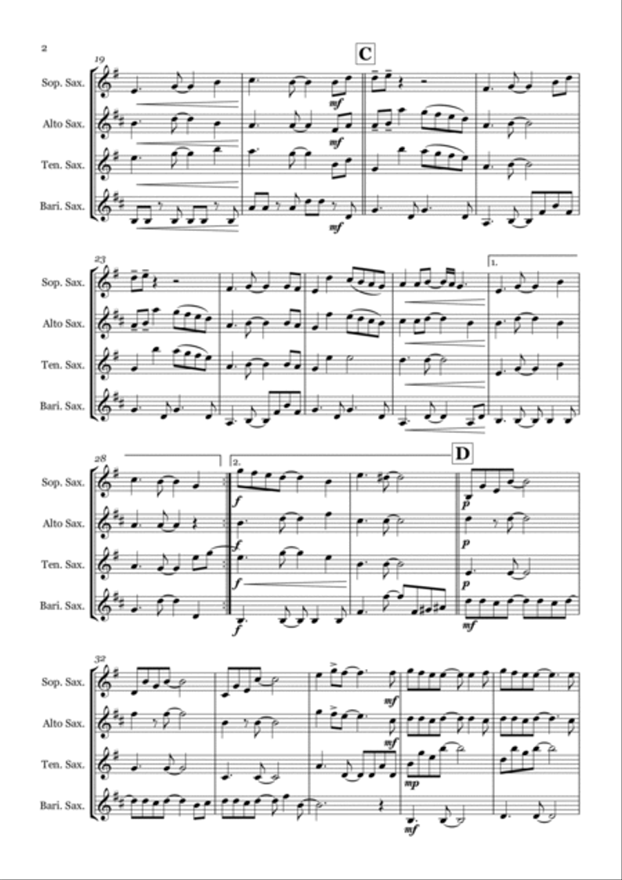 I Want It That Way Saxophone Quartet scores gallery preview page 2