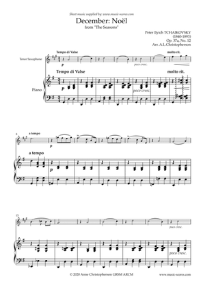 Noël, from The Seasons - Tenor Sax & Piano