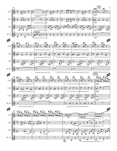 Bergamasque Suite 4. Passepied (for Clarinet Quartet) image number null