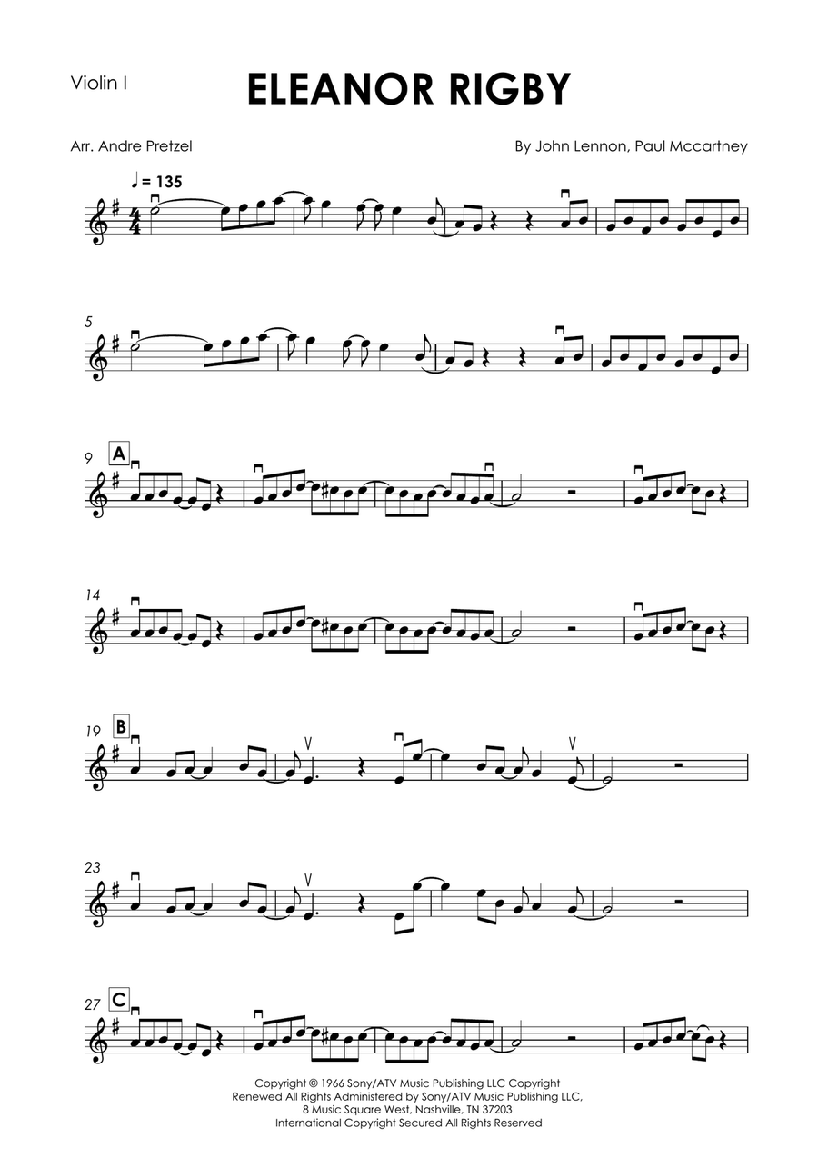 Eleanor Rigby String Duet scores gallery preview page 4
