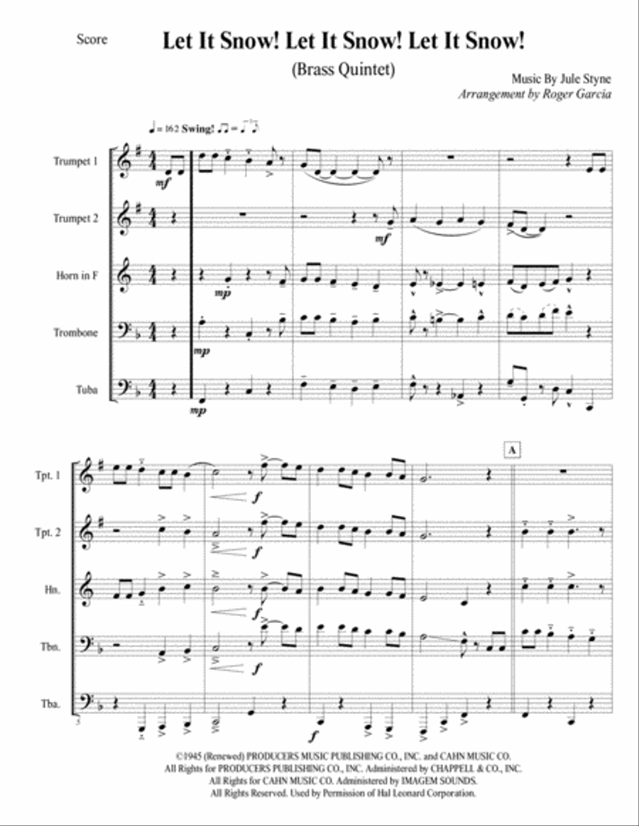 Let It Snow! Let It Snow! Let It Snow! Brass Ensemble scores gallery preview page 4