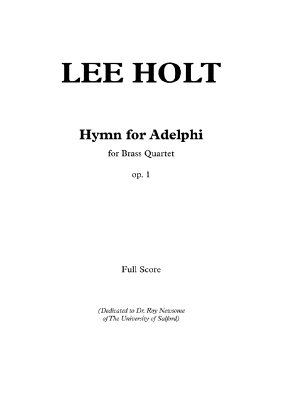 HYMN FOR ADELPHI for Brass Quartet Brass Quartet scores gallery preview page 1