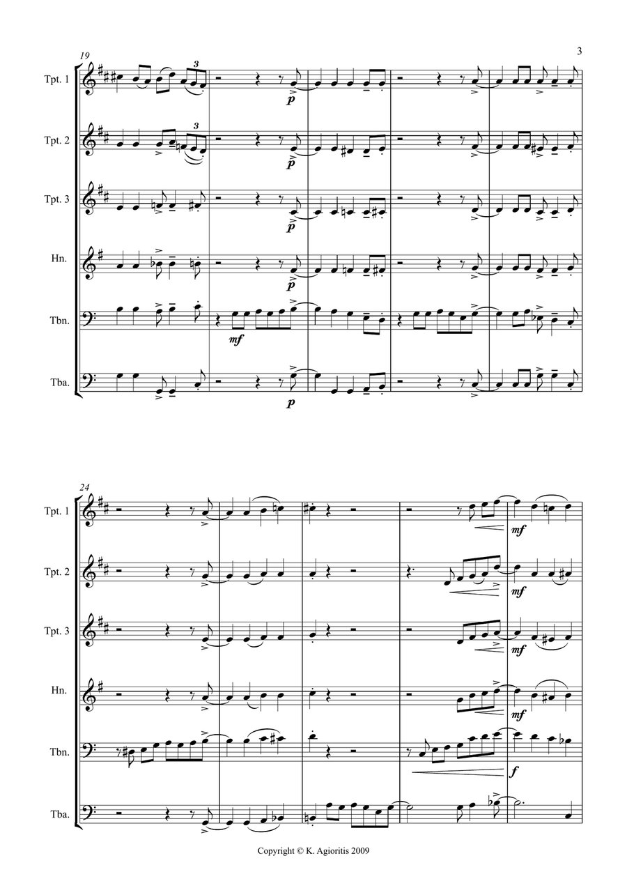 Cool, Calm and Collected - For Brass Quintet Brass Quintet scores gallery preview page 5