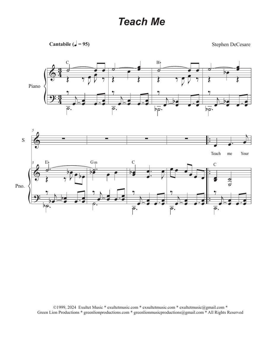 Teach Me (2-part choir - (Soprano and Tenor)