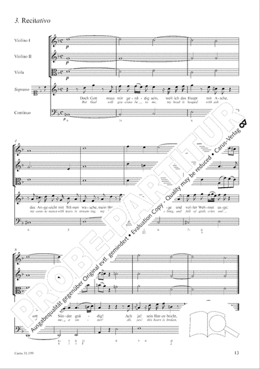 My heart is bathed in blood (Mein Herze schwimmt im Blut) Orchestra scores gallery preview page 14