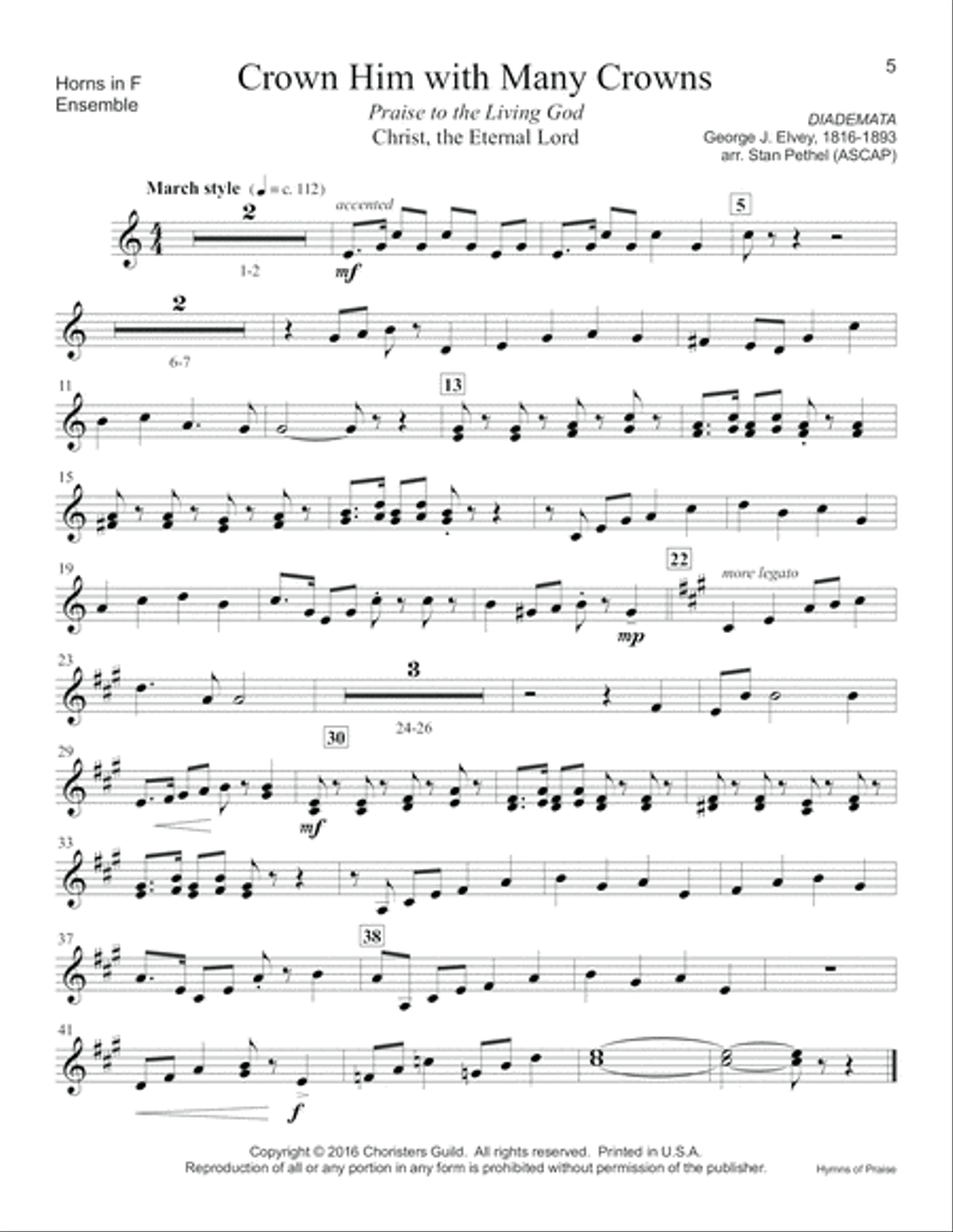 Hymns of Praise - Horn(s) in F Piano Accompaniment scores gallery preview page 5