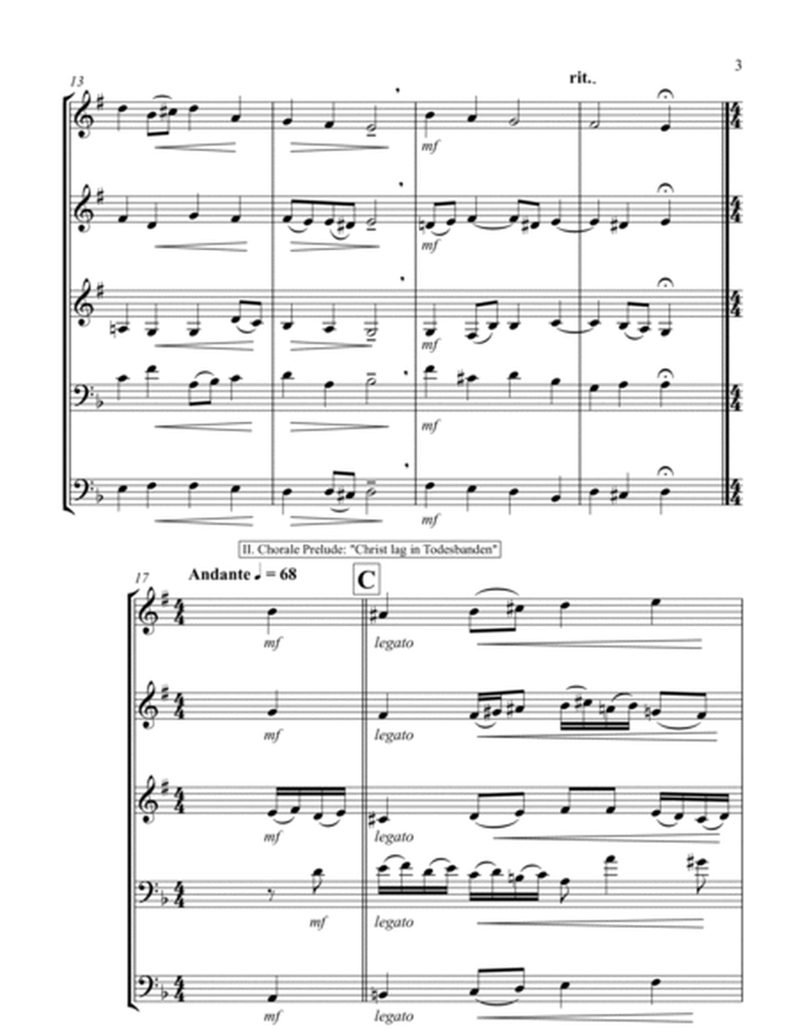 Three selections based on "Christ lag in Todesbanden" (Brass Quintet - 3 Trp, 2 Trb)