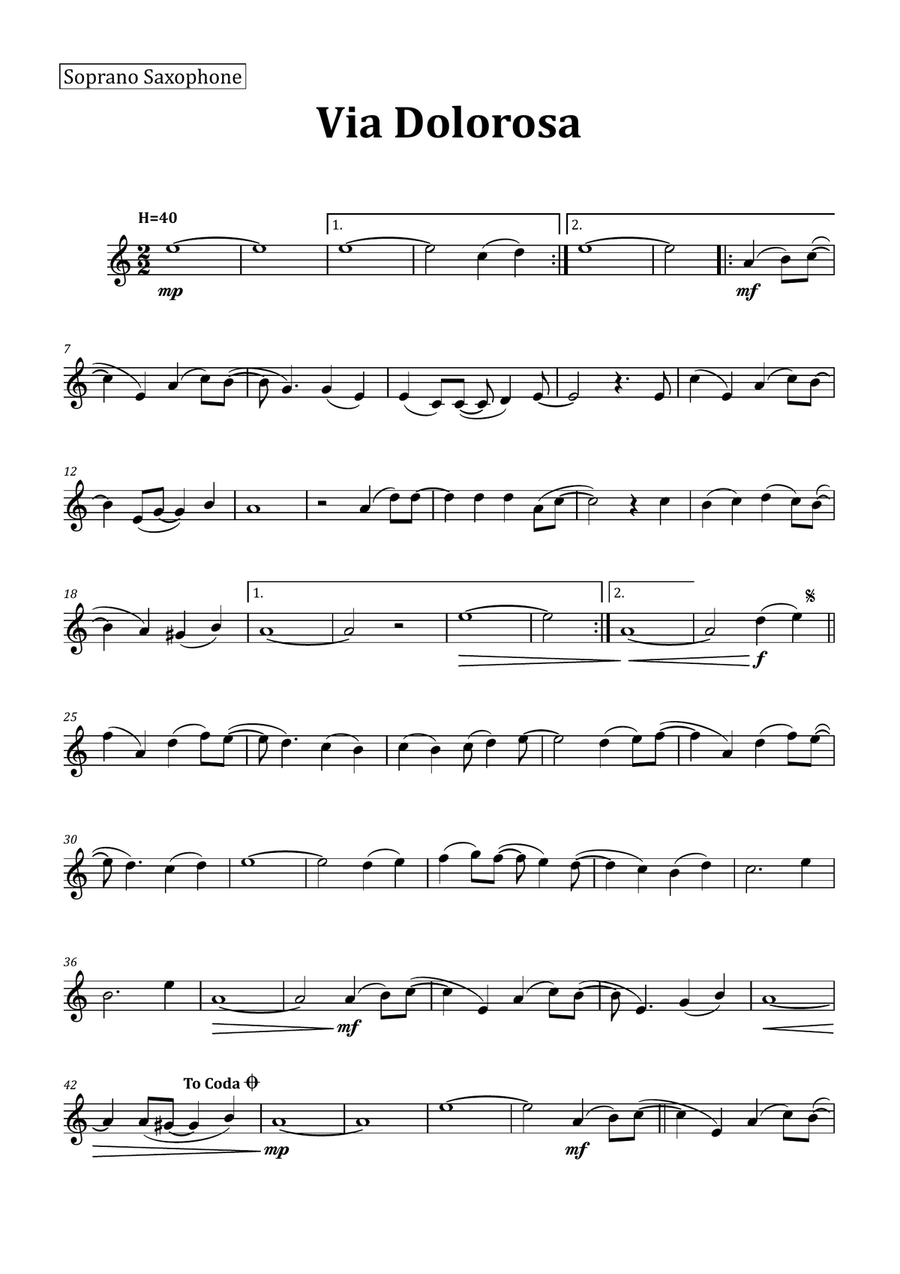 Via Dolorosa Saxophone Quartet scores gallery preview page 6