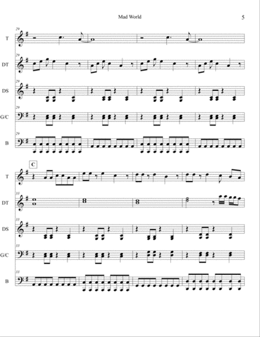 Mad World Mad World Percussion Ensemble scores gallery preview page 5