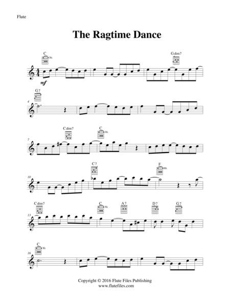 The Ragtime Dance - Flute Solo with Guitar Chords image number null