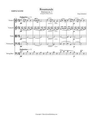 Book cover for ROSEMUNDE - ENTR'ACTE NO. 3 - ANDANTINO String Orchestra, Intermediate Level for 2 violins, viola, c