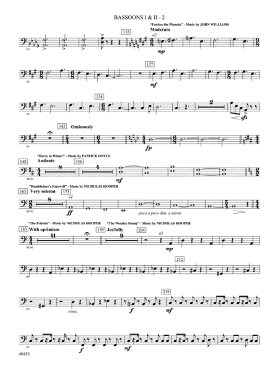 The Complete Harry Potter: Bassoon Full Orchestra scores gallery preview page 2
