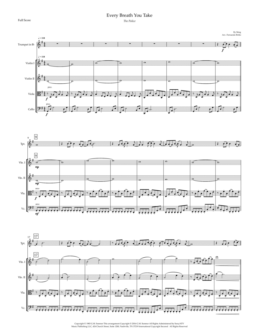 Every Breath You Take Small Ensemble scores gallery preview page 1
