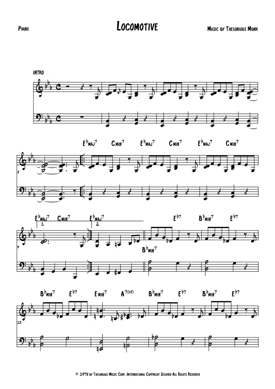 Locomotive Piano, Vocal, Guitar scores gallery preview page 1