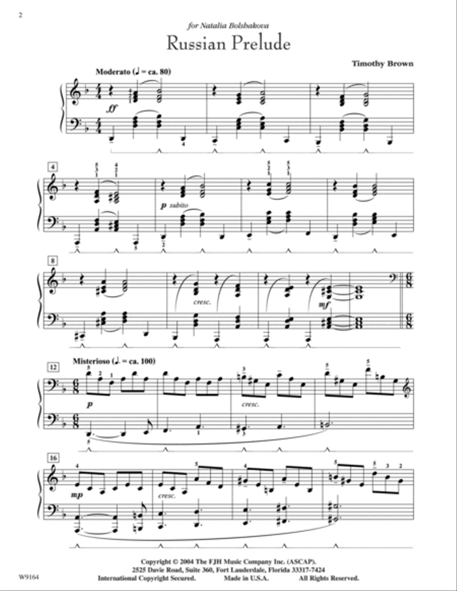 Russian Prelude Piano Solo scores gallery preview page 2